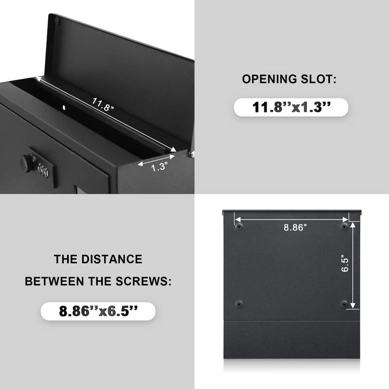 xydled Mailbox with Combination Lock,Large Capacity Wall Mounted Locking Security