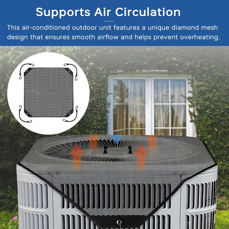 BOJACK 28x28 Central Air Conditioner Cover for Outside Units, Top