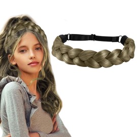 Braided Hair Band, Synthetic Hair Braided Headband, Women's Braided Headband, Elastic Toupee, Adjustable Braided Headband, for Women and Girls, Wedding, Vintage