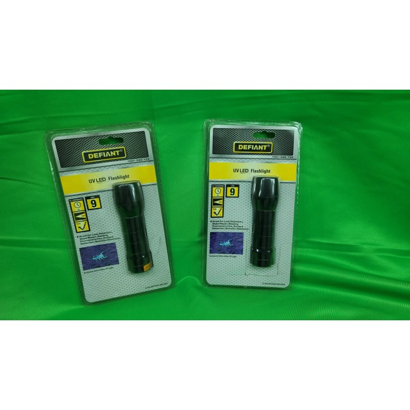 Defiant LOT OF 2 DEFIANT 9 UV LED ALUMINUM FLASHLIGHT-100