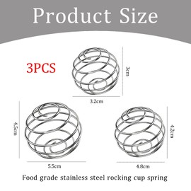 3 Stück Shaker Proteinshake mit Kugel Edelstahl, Protein Shaker Kugel Edelstahl für Blender Bottle shaker Proteinshaker Balls Sport Fitness Flaschenmischer Ball