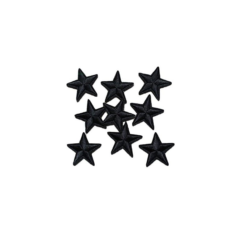 Yalulu Pack of 20 Black Star Patches, Iron-On Appliqué, Iron-On