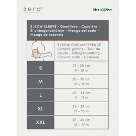 Relaxsan Zero 3520 (Black, M) Unisex Thermal Tubular Elbow Pad in Merino Wool