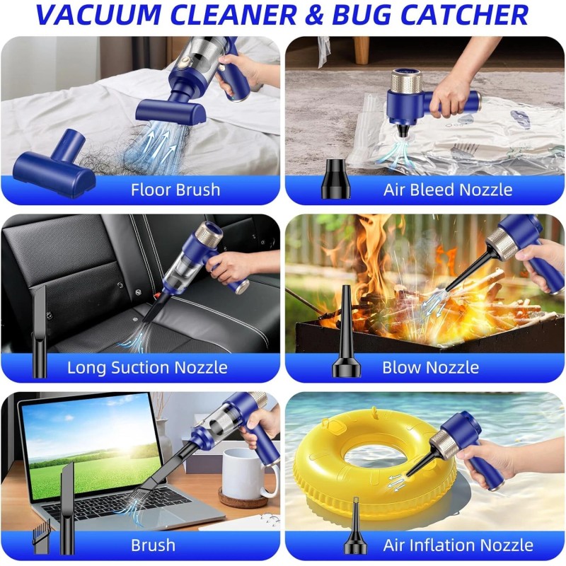 Jahy2Tech Upgraded Cordless Bug Vacuum 16000 PA - Small Spider