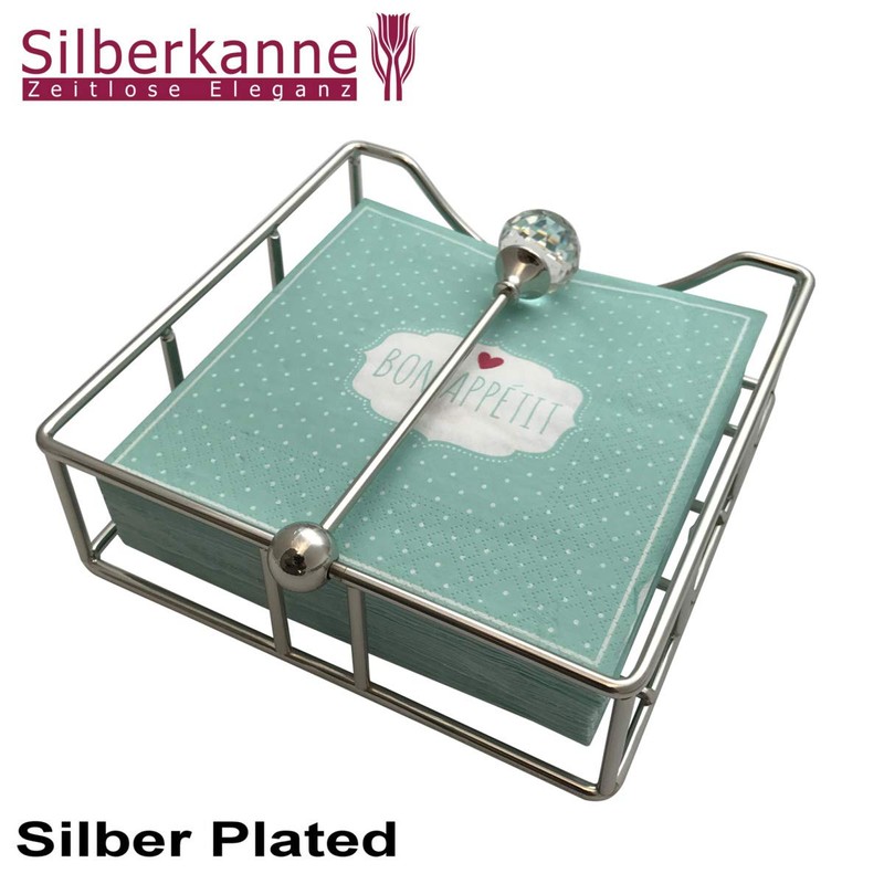 Napkin Holder Hamburg 19 x 19 cm Silver