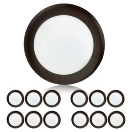 TOPELER 12Pack Bronze Surface Mount LED Ceiling Light, 6 Inch Dimmable LED Downlight, 15W 4000K Cool White, Dimmable Low Profile Recessed Disc Light for Home Improve, ETL Listed