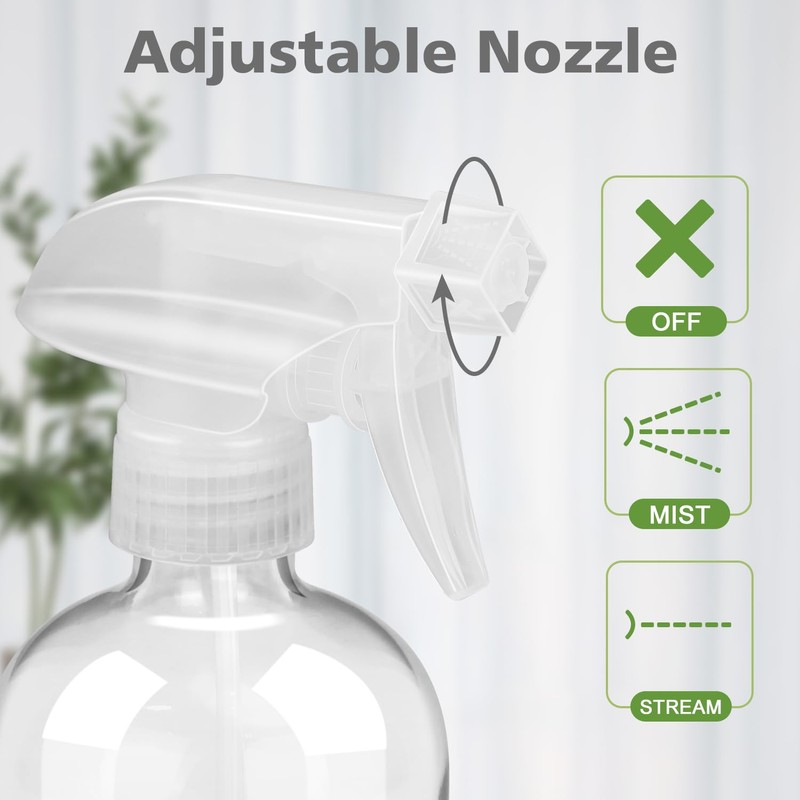Rionisor Glass Spray Bottles with Silicone Sleeve Protection, Empty 16