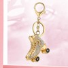 Skates Rhinestone Keychain,Shoe Gold Sparkling Charm Keychain Pendant (Gold)
