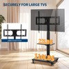 Rolling TV Stand with Power Outlets, Swivel Portable TV Stand