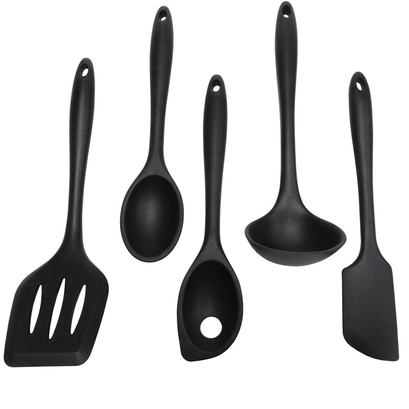 Chef Craft Premium Silicone Cooking Ladle, 11.25 inch, Black