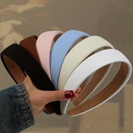 DiyJibb Diademas para Mujer de 2,5 Cm de Ancho, Color Liso, Accesorios de Moda para El Cabello, Bandas Antideslizantes de Moda para Mujeres Y Niñas, Bandas Elásticas Gruesas para El Cabello(6 Unidades