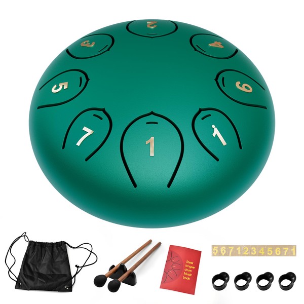 Lidguni Steel Tongue Drum 6 Inch 8 Notes, Tongue Drum
