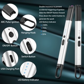 MEIRUBY Electric Candle Lighter (USB Rechargeable Arc Windproof Flameless ), Mothers Day Gifts for Women Mom Nana Wife Sister Nana Men Dad Boyfriend