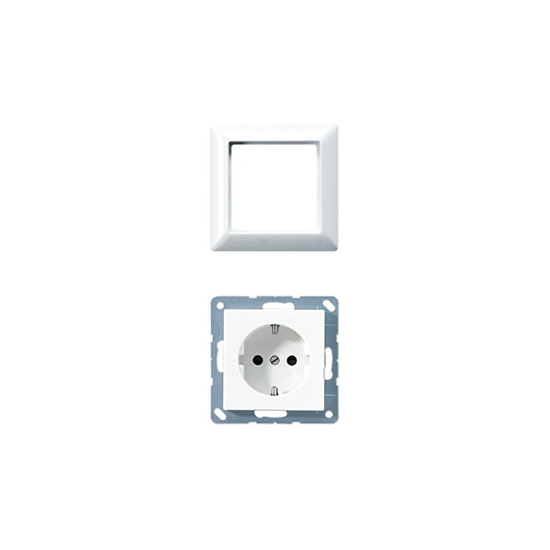 Complete Set JUNG AS 500 Frame, 1 Socket, Alpine White,