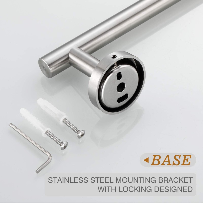 USHOWER Brushed Nickel Towel Bar, 32-Inch Towel Racks for Bathroom