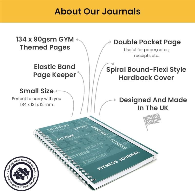Fitness & Workout Journal/Planner Notebook -Includes Exercise Logs, Body Tracker