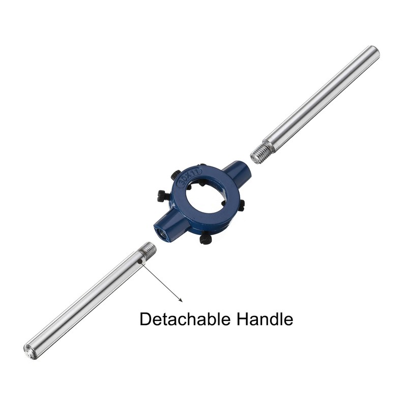 sourcing map Round Die Stock Handle Wrench 30mm(1.18") Adjustable Threading