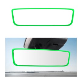 povtii Rear View Mirror Protector Frame, Silicone Automotive Interior Rearview Mirror Cover for Women Girls, Mirror Edge Protective Cover Compatible with Model 3 Y, Car Accessories (Fluorescent Green)