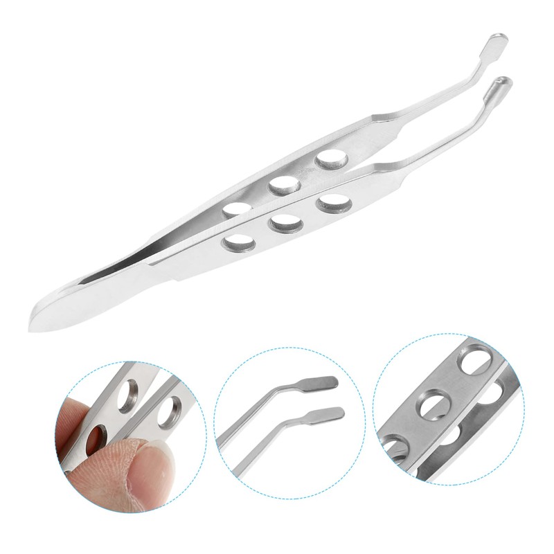 Gatuida Stainless Steel Eyelid Forceps Meibomian Gland Expressor Tweezers for