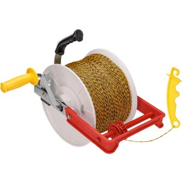 3:1 Geared Reel Prewound Polywire, Electric Fence Wire Reel, with Auxiliary Winding Handle, Plus 1 Free 8 inch Insulgrip, Suitable for Building Farm Electric Fences