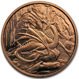 Katy Craig 10 x 1oz Copper Rounds Nidhoggr Nordic Dragon 999 Fine Bullion Supplied in Tub