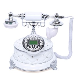 SHZICMY Retro Vintage Phone, Antique Luxury Telephone with LCD, Old Fashioned Telephones with Push Button Dial for Home Decor