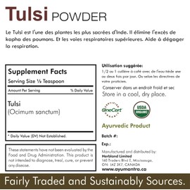 Tulsi Powder (Ocimum Sanctum) 114gms/ 4 oz – Herbal Tea Holy Basil Tulsi Tea – Adaptogenic Herb Holy Basil Supplement – Natural Respiratory Support & Stress Relief – Premium Quality