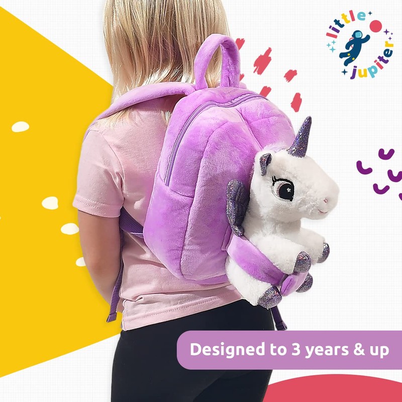 Pet Plush Unicorn Stuffed Animals Backpack w/Removable Stuffed Unicorn Plush