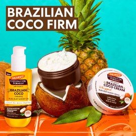 Palmer's Coconut Oil Formula Brazilian Coco Kit - Crema Reafirmante Coco 250g + Aceite Reafirmante 192ml. Ayuda a tonificar glúteos, vientre y muslos, proporciona hidratación durante 48 horas