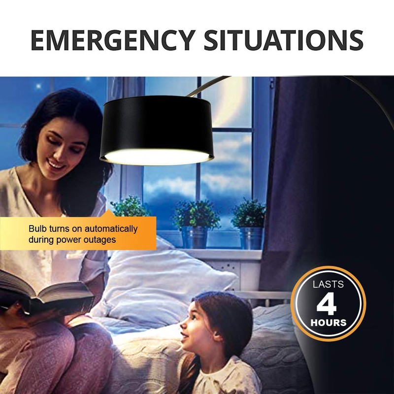 (6 Pack) A21 Rechargeable Emergency LED Bulbs 9W Daylight White