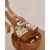EACHY Women's Cosmetic Bag, PU Leather Makeup Bag with Transparent