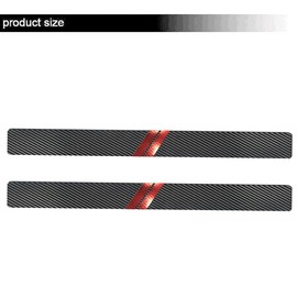 LEXLEY 3D Hash Mark For Dodge 2010-2023 Challenger Carbon Fiber Style Leather Door Sill Protector Anti-Dirty Scuff Plate Cover Guard Sills Protector Trim,Welcome Pedal Protect 2PCS -RED