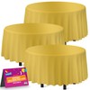 3pk Gold Round Table Cloth Disposable | 140cm Party Round