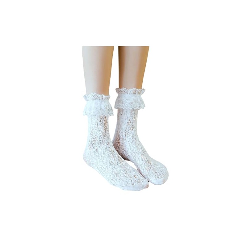 Ao Yee ZGL Women Ruffle Cute Socks for mid-calf, Lace