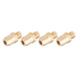 METALLIXITY Brass Hose Barb Fitting (M6-1 Male x 8mm Barbed) 4pcs, Hose Pipe Connector - for Fuel Air Water Oil Gas