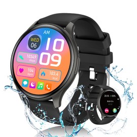 Meisei Smart Watch, Bluetooth 5.3 Calls, Pedometer, Activity Tracker, 150+ Exercise Modes, Wristwatch, 1.43 Inch AMOLED, High Definition Large Screen, IP67 Waterproof, Sports Watch, Calories Burned,