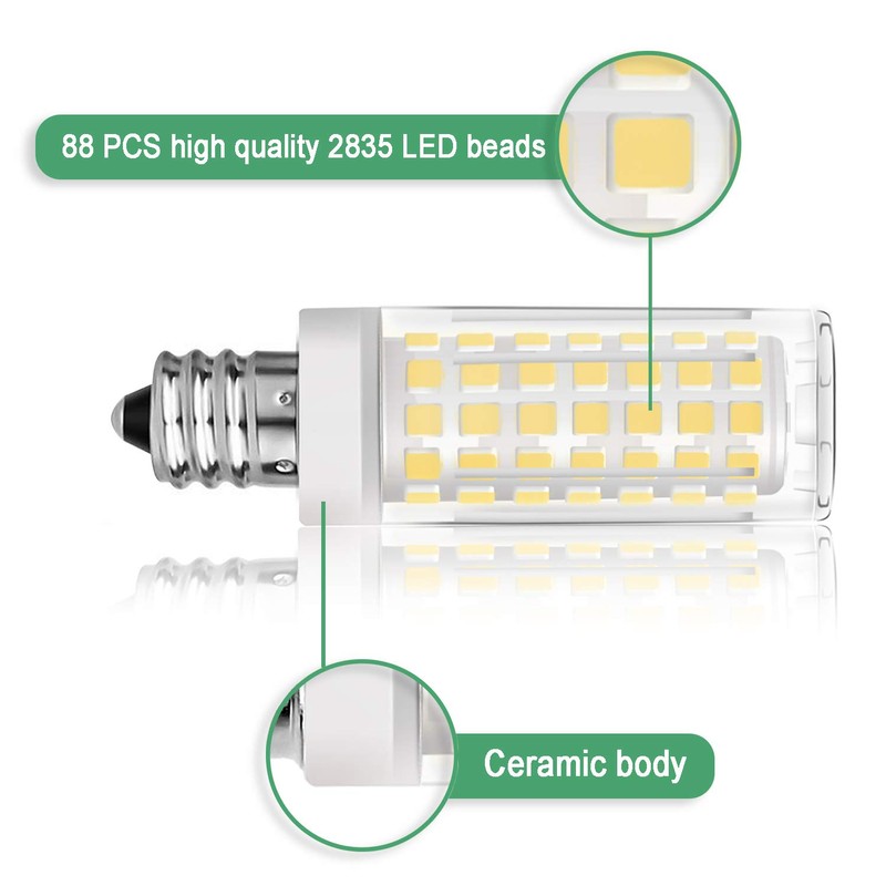 RAYHOO 2pcs E14 Base LED Light Bulbs 8W LED Light