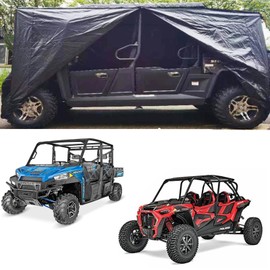 QYMOTO 4-6 Seater UTV Crew Cover,Waterproof Windproof 420D Heavy Duty for CFMOTO Uforce 1000 XL, Polaris RZR 900/1000 4,General 4,Ranger Crew,Can am X3 4 Door Maverick Defender,Kawasaki Teryx 4,Honda