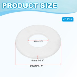 PATIKIL Wall Split Flange 1.73"/44mm, 3Pcs ABS Round Self-Adhesive Escutcheon Plate Cover Buckle for Water Pipe Faucet Decoration, White