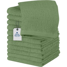 DAN RIVER - Paños 100% algodón, paquete de 12 paños faciales y corporales de alta calidad, toallas esenciales de secado rápido para baño, manos, cocina y limpieza, paños de bebé | 12 x 12 pulgadas,