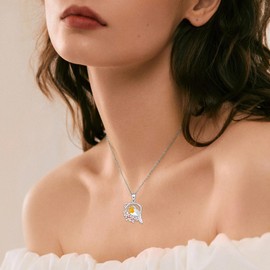 Robin Bird Neckalcce for Women - 925 Sterling Silver Gifts for Bird Lovers Pet Memorial Jewelry Cute Robin Pendant Dainty Animal Necklaces with Flowers