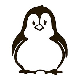 Cute Penguin Vinyl Sticker Decals (Pack of 2) for Car Bumper Window Laptop Phone Tablet (6" x 4.8", Black)