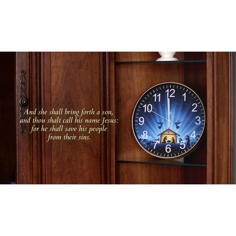 The Prayer Clock - Nativity Version 12" Gold Trim