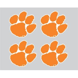 Clemson Tigers Orange TIGER PAW Logo 4 Pack of 2" Vinyl Decals Car Truck Clemson Sticker
