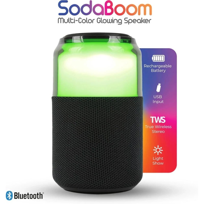 Supersonic SC-2335BT SodaBoom Multi-Color Glowing Portable Bluetooth Speaker