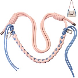 DAOSUN Pink Paracord Rope Purse Straps Replacement Crossbody for Handbags, O Shape Adjustable Braided Bag Shoulder Strap Hand Woven Cross Body Purse Strap for Men & Women