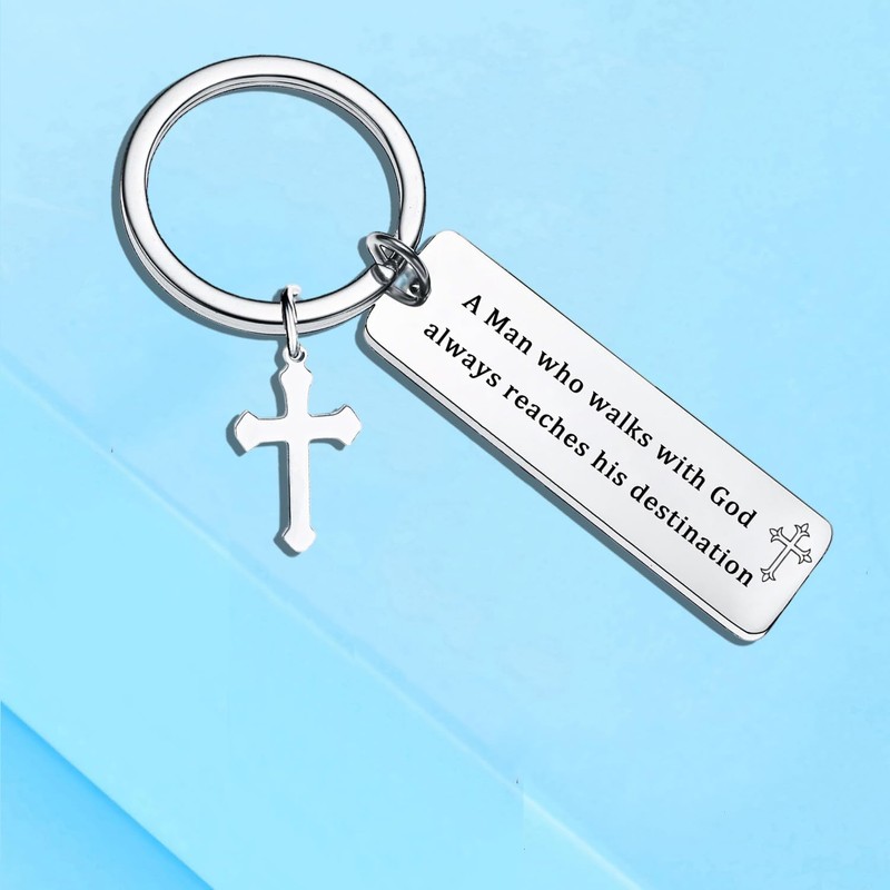 malyunin Christian Gift Keychain For Men Religious Gift Bible Verse