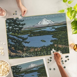 Lantern Press 1000 Piece Jigsaw Puzzle, Moran State Park, San Juan Islands, Washington, Islands and Mt. Baker from Mt. Constitution