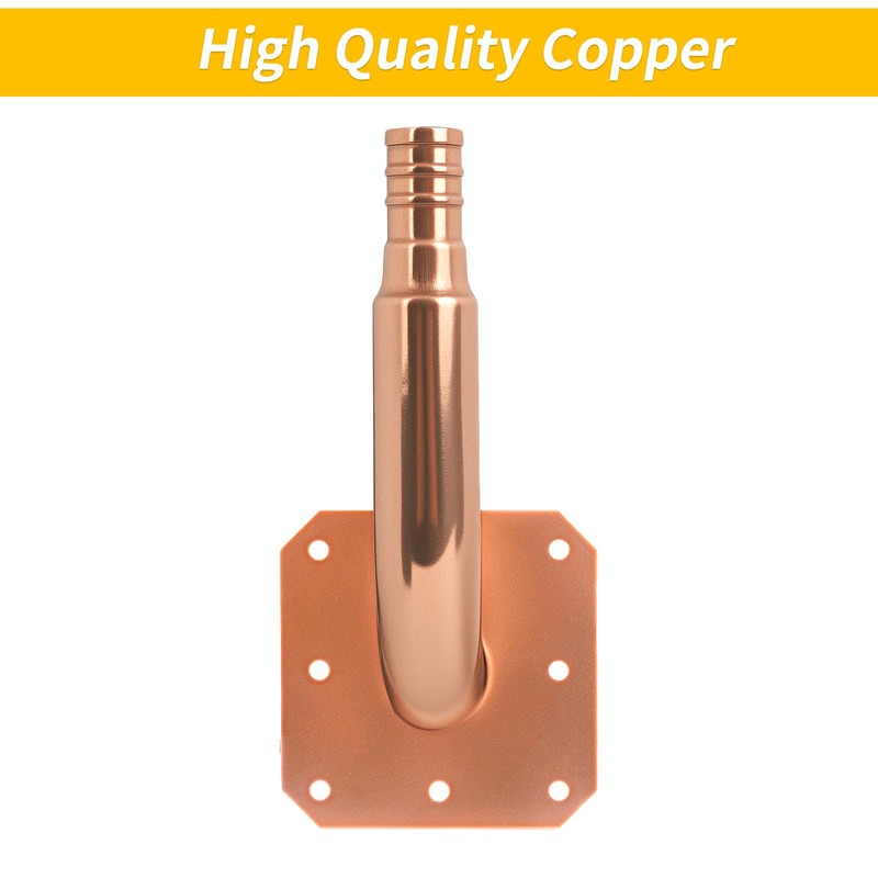 Copper Stub Out Elbow 1/2" x 6" with Wall Flange,