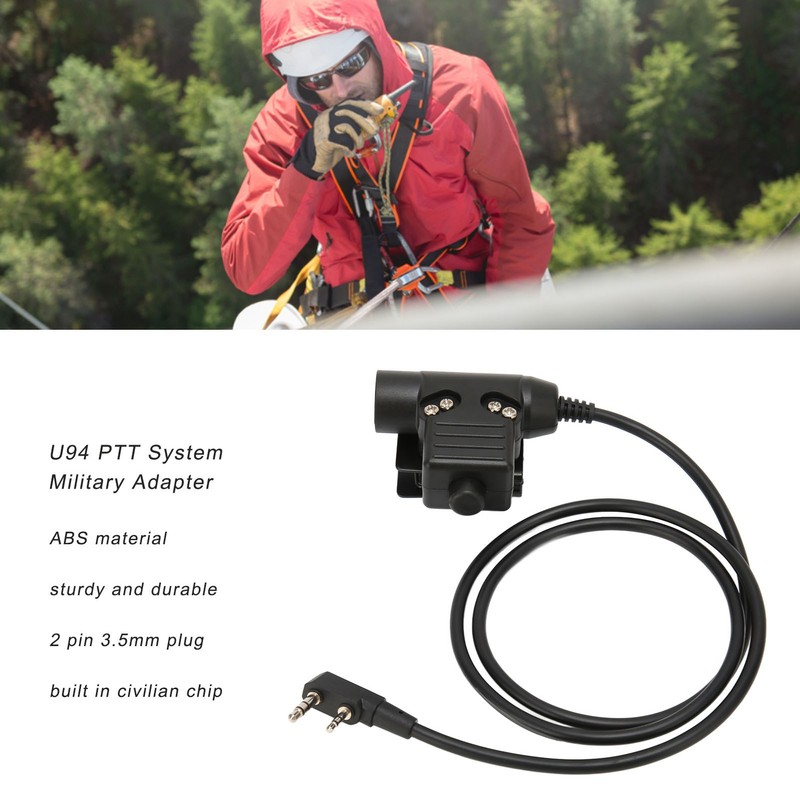 U94 PTT System Military Adapter 2 Pin 3.5mm Headset Adapter